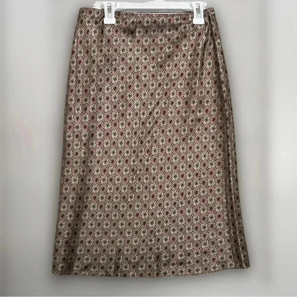 Banana Republic Brown Floral Midi Skirt